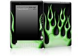 Metal Flames Green - Decal Style Skin for Amazon Kindle DX