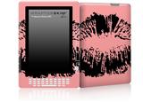 Big Kiss Lips Black on Pink - Decal Style Skin for Amazon Kindle DX