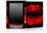 Big Kiss Lips Red on Black - Decal Style Skin for Amazon Kindle DX