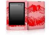 Big Kiss Lips Red on Pink - Decal Style Skin for Amazon Kindle DX