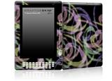 Neon Swoosh on Black - Decal Style Skin for Amazon Kindle DX