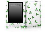 Christmas Holly Leaves on White - Decal Style Skin for Amazon Kindle DX