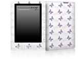 Pastel Butterflies Purple on White - Decal Style Skin for Amazon Kindle DX