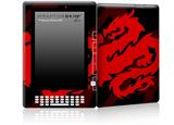 Oriental Dragon Red on Black - Decal Style Skin for Amazon Kindle DX