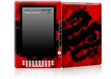 Oriental Dragon Black on Red - Decal Style Skin for Amazon Kindle DX