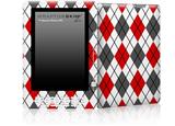 Argyle Red and Gray - Decal Style Skin for Amazon Kindle DX