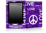 Love and Peace Purple - Decal Style Skin for Amazon Kindle DX