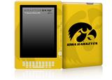 Iowa Hawkeyes Tigerhawk Black on Gold - Decal Style Skin for Amazon Kindle DX