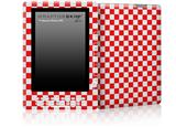 Checkered Canvas Red and White - Decal Style Skin for Amazon Kindle DX