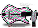  Zig Zag Teal Green and Pink Decal Style Skin - fits Warriors Of Rock Guitar Hero Guitar (GUITAR NOT INCLUDED)