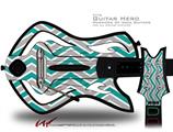  Zig Zag Teal and Gray Decal Style Skin - fits Warriors Of Rock Guitar Hero Guitar (GUITAR NOT INCLUDED)