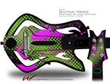  Halftone Splatter Hot Pink Green Decal Style Skin - fits Warriors Of Rock Guitar Hero Guitar (GUITAR NOT INCLUDED)