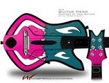  Ripped Colors Hot Pink Seafoam Green Decal Style Skin - fits Warriors Of Rock Guitar Hero Guitar (GUITAR NOT INCLUDED)
