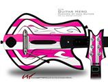  Kearas Psycho Stripes Hot Pink and White Decal Style Skin - fits Warriors Of Rock Guitar Hero Guitar (GUITAR NOT INCLUDED)