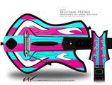  Kearas Psycho Stripes Neon Teal and Hot Pink Decal Style Skin - fits Warriors Of Rock Guitar Hero Guitar (GUITAR NOT INCLUDED)