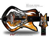  Chrome Skull on Fire Decal Style Skin - fits Warriors Of Rock Guitar Hero Guitar (GUITAR NOT INCLUDED)