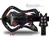  Kearas Flowers on Black Decal Style Skin - fits Warriors Of Rock Guitar Hero Guitar (GUITAR NOT INCLUDED)