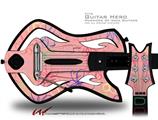  Kearas Flowers on Pink Decal Style Skin - fits Warriors Of Rock Guitar Hero Guitar (GUITAR NOT INCLUDED)