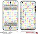 iPod Touch 4G Skin - Kearas Hearts White