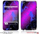 iPod Touch 4G Skin Halftone Splatter Blue Hot Pink