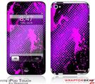 iPod Touch 4G Skin Halftone Splatter Hot Pink Purple
