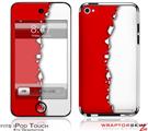 iPod Touch 4G Skin Ripped Colors Red White