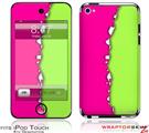 iPod Touch 4G Skin Ripped Colors Hot Pink Neon Green
