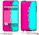iPod Touch 4G Skin Ripped Colors Hot Pink Neon Teal