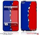 iPod Touch 4G Skin Ripped Colors Blue Red