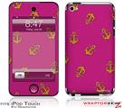 iPod Touch 4G Skin Anchors Away Fuschia Hot Pink