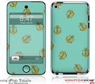 iPod Touch 4G Skin Anchors Away Seafoam Green