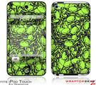 iPod Touch 4G Skin Scattered Skulls Neon Green