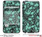 iPod Touch 4G Skin Scattered Skulls Seafoam Green