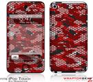 iPod Touch 4G Skin HEX Mesh Camo 01 Red Bright
