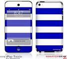 iPod Touch 4G Skin - Kearas Psycho Stripes Blue and White