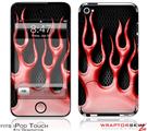 iPod Touch 4G Skin - Metal Flames Red