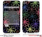 iPod Touch 4G Skin - Kearas Flowers on Black