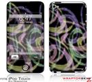 iPod Touch 4G Skin - Neon Swoosh on Black