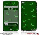 iPod Touch 4G Skin - Christmas Holly Leaves on Green