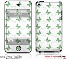 iPod Touch 4G Skin - Pastel Butterflies Green on White