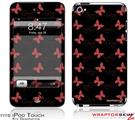 iPod Touch 4G Skin - Pastel Butterflies Red on Black