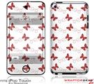 iPod Touch 4G Skin - Pastel Butterflies Red on White