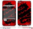 iPod Touch 4G Skin - Oriental Dragon Black on Red