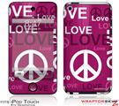 iPod Touch 4G Skin - Love and Peace Hot Pink