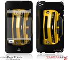 iPod Touch 4G Skin - 2010 Chevy Camaro Yellow - Black Stripes on Black