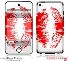 iPod Touch 4G Skin - Big Kiss Red on White
