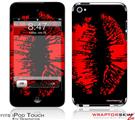 iPod Touch 4G Skin - Big Kiss Red on Black