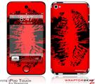 iPod Touch 4G Skin - Big Kiss Black on Red
