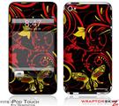 iPod Touch 4G Skin - Twisted Garden REd and Yellow