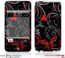 iPod Touch 4G Skin - Twisted Garden Gray and Red